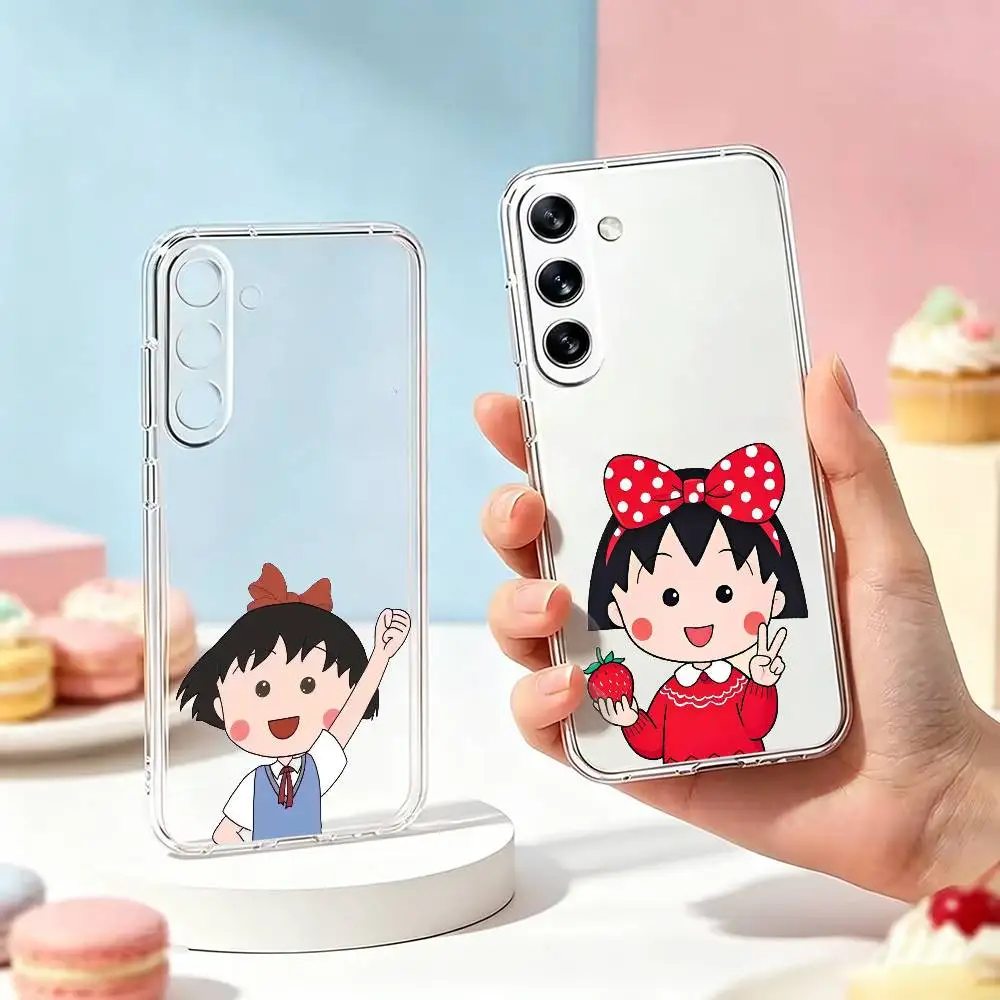 Фото Чехол для телефона C-Chibi Maruko-chan для Samsung A10,12,20,21S,30,31,40,50,51,52,70,71, прозрачный чехол №1