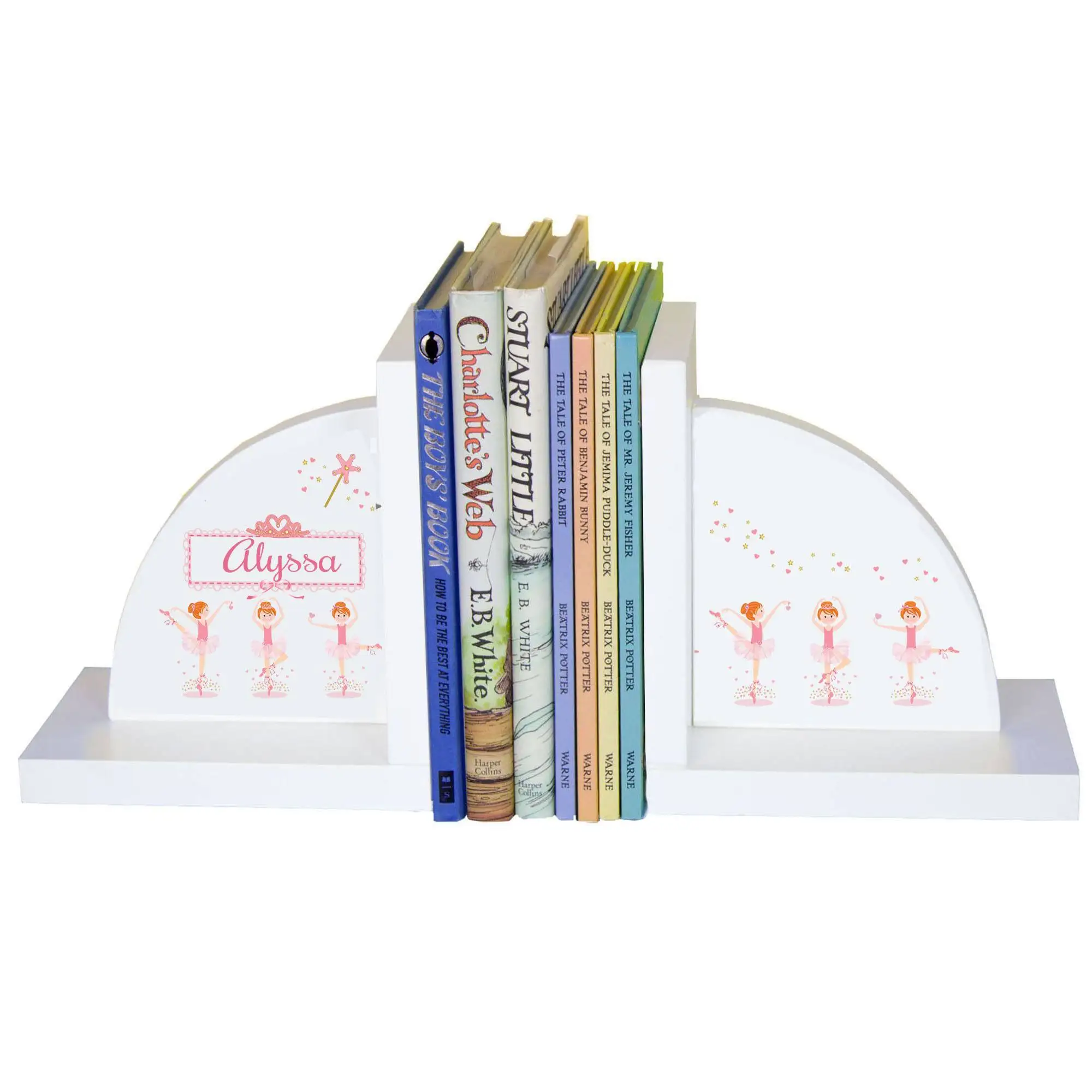 

White Bookends - Red Hair Ballerina