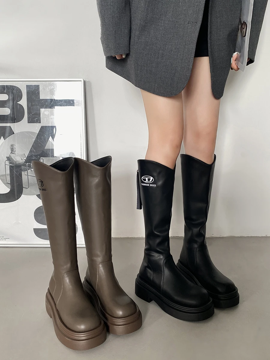 

Shoes Lolita Boots Boots-Women Zipper Round Toe Sexy Thigh High Heels High Sexy 2023 Ladies Rubber Over-the-Knee Stiletto Black