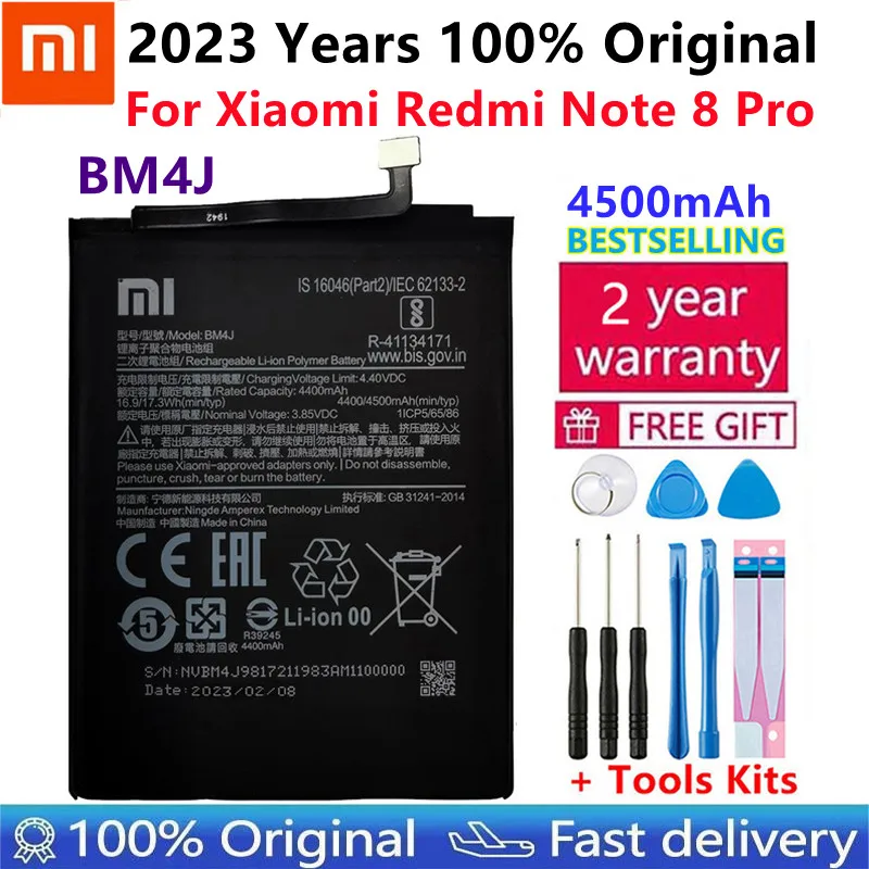 

2023 Years 100% Original 4500mAh BM4J Battery For Xiaomi Redmi Note 8 Pro Note8 Pro Genuine Replacement Phone Battery Free Tools