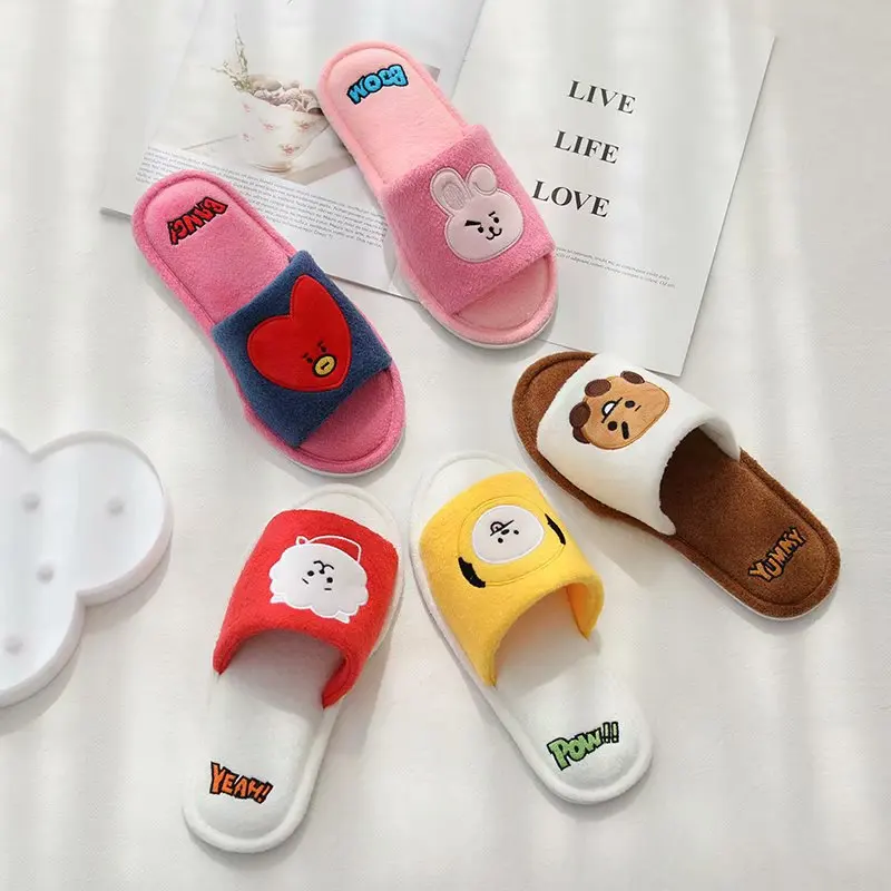 

BT21 New Women Indoor Slippers Plush Home Slipper Soft Non-Slip Leisure Shoes Kawaii Anime Cute Cartoon Birthday Gift