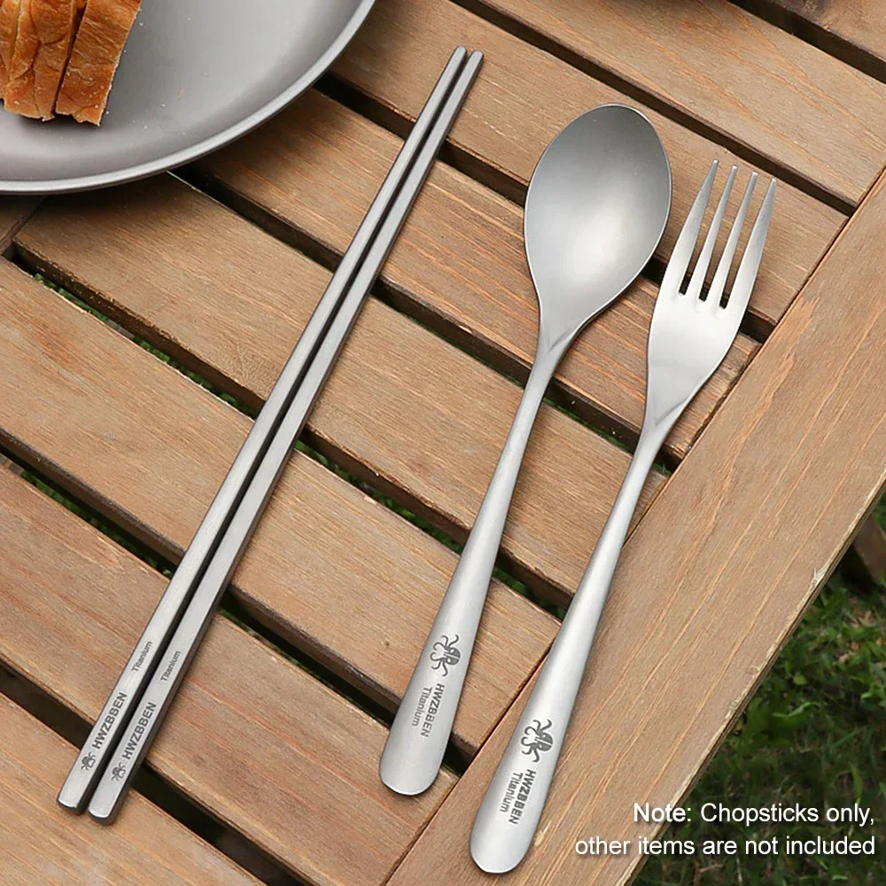 

Outdoor Cookware Home For Camping Lightweight Picnic Cutlery Chopsticks Titanium Noodles Hiking Rice For