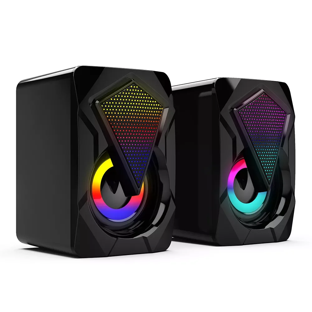 

Stereo Sound Surround Loudspeaker X2 USB Powered Computer Speakers 3Wx2 Multimedia Bass Speakers with RGB Light
