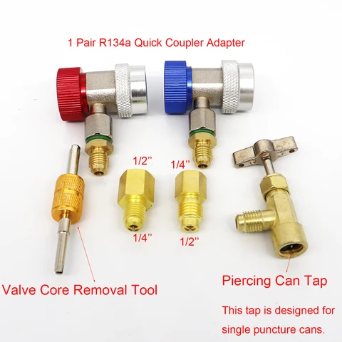 Быстроразъемный соединитель R134, с адаптером для бака и съемником сердечника клапана