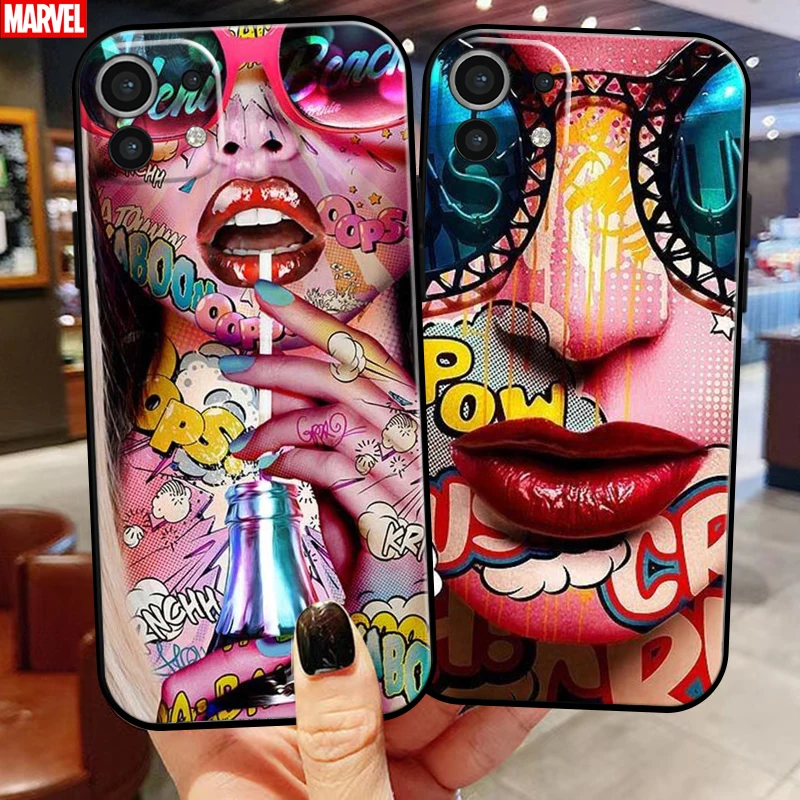 

Street Graffiti Oil Painting For Xiaomi Mi 11 Mi 11 Lite 5G Phone Case Funda Liquid Silicon Soft Carcasa Black Silicone Cover