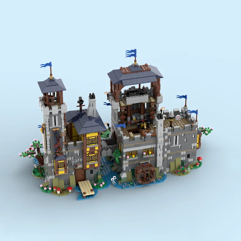 Новая модель MOC 3200 шт. + черный Сокол уличный Замок Среднего возраста строительная