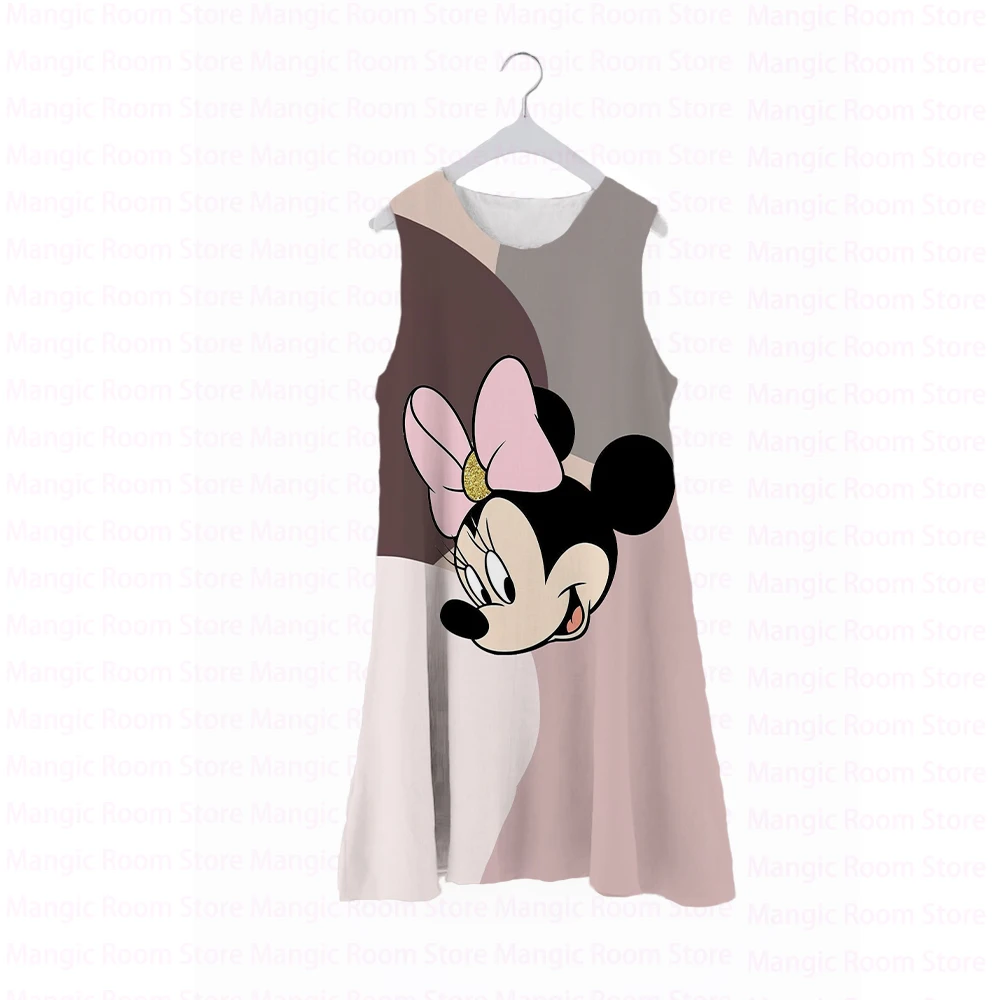 Купи Disney Minnie Mouse Cartoon Girls Dress Print Children Baby Sleeveless Dress Summer Children Cartoon Cute Dress Girls Clothes за 197 рублей в магазине AliExpress