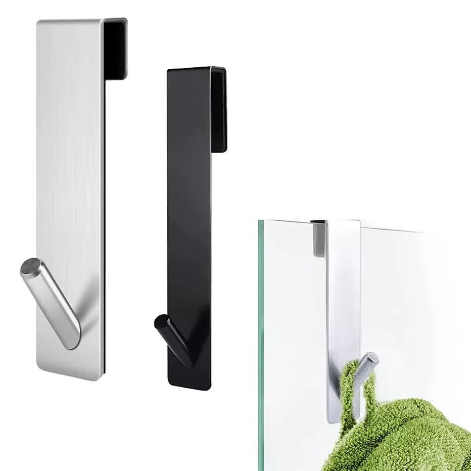 

Bathroom Shower Door Hook Over Glass Door Shower Towel Rack Stainless Steel Drilling Free Towel Holder Hanger