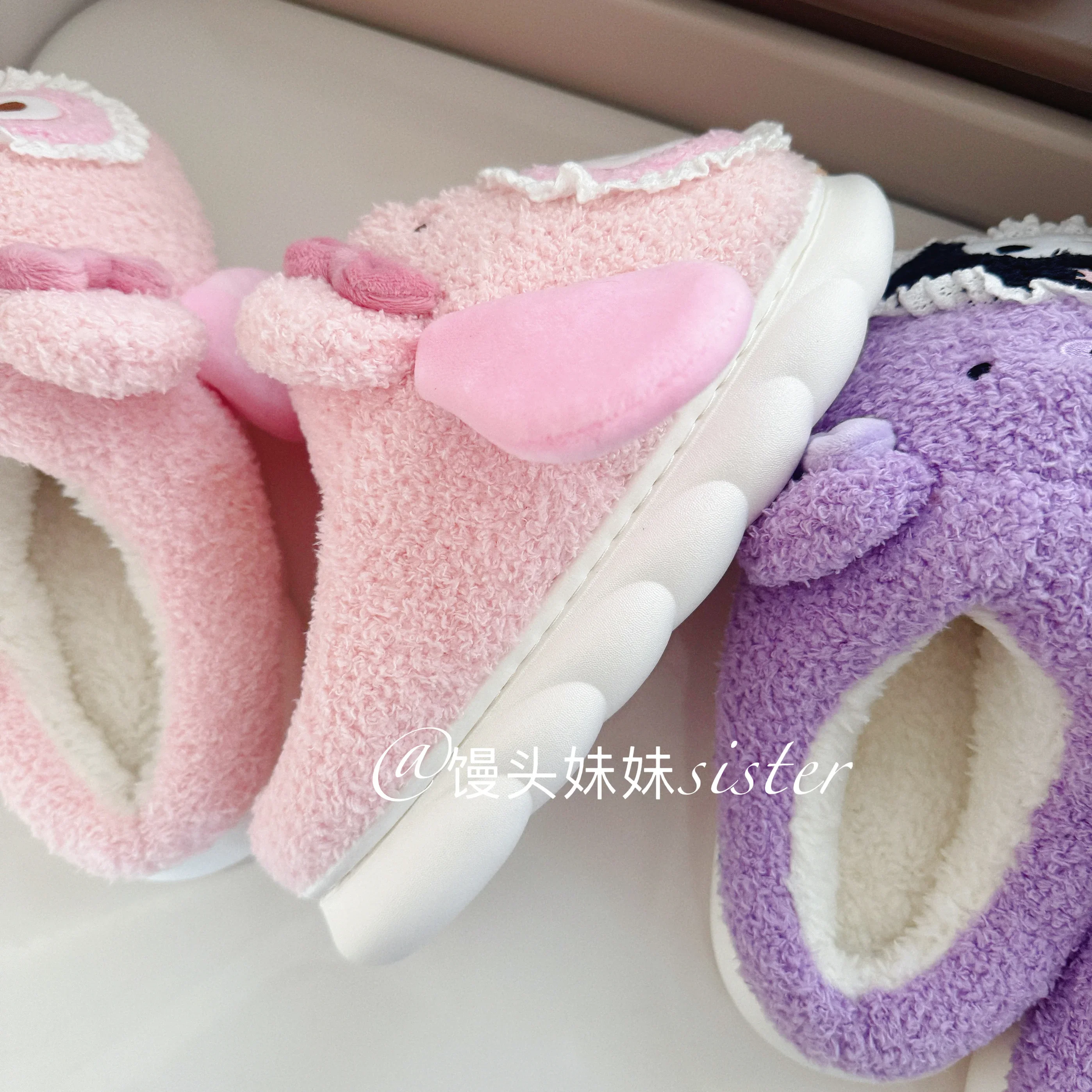 Теплая домашняя хлопковая обувь удобная Kuromi My Meldoy тапочки Hello Kitty на толстой