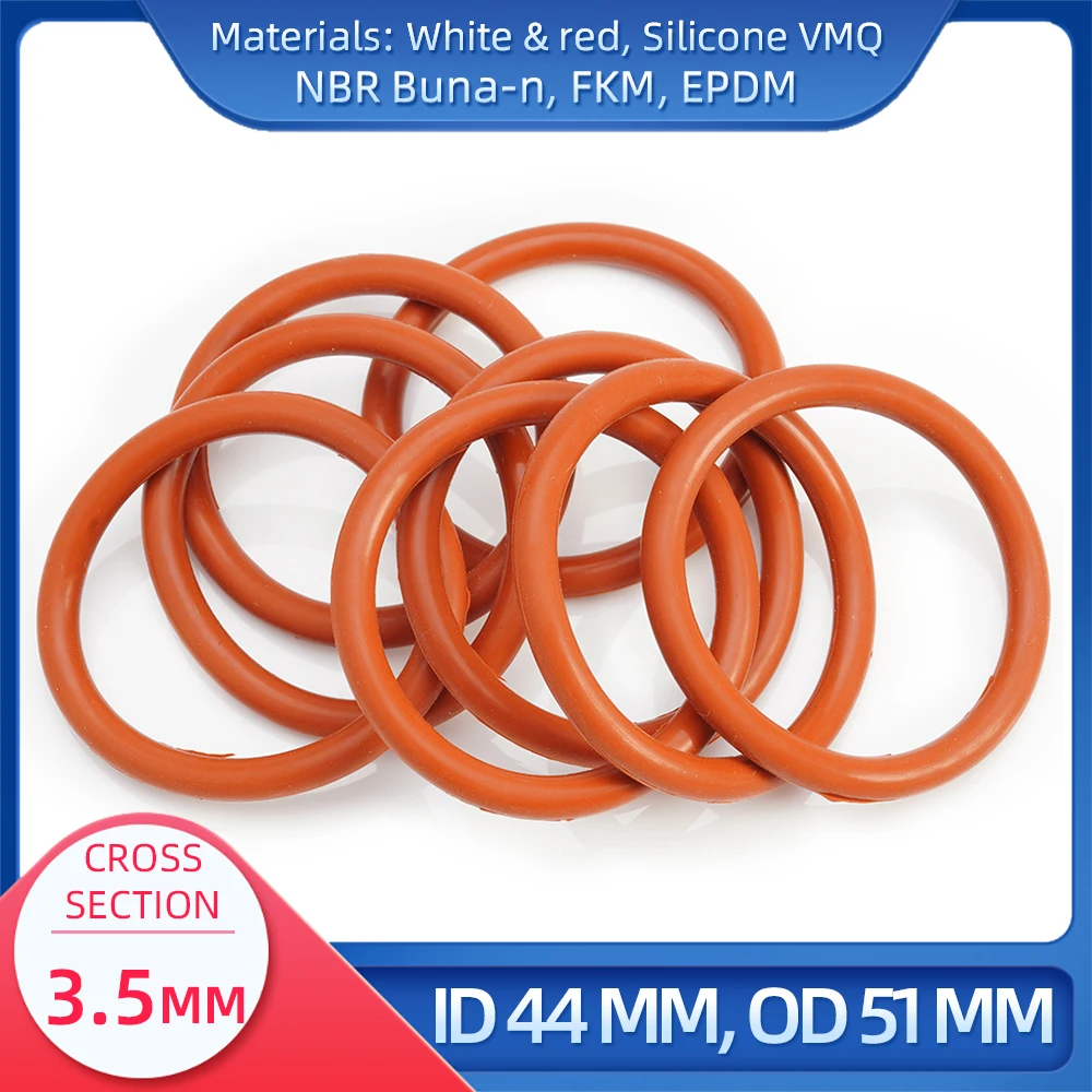 

O Ring CS 3.5 mm ID 44 mm OD 51 mm Material With Silicone VMQ NBR FKM EPDM ORing Seal Gaske