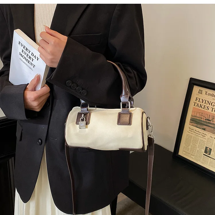 

Винтажные женские сумки JIAERDI в форме цилиндра, Повседневная Дамская сумочка-мессенджер из искусственной кожи с ручками в стиле ретро, однотонная ручная сумка в стиле Харадзюку, Y2k