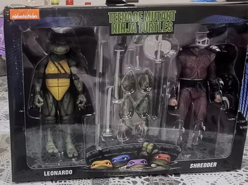 Фото Шредер и Леонардо NECA 54394, фигурка Черепаха-подростка Mutant, ниндзя, фигурки героев, аниме TMNT, периферийные устройства, 7-дюймовая модель, подарок для детей №5