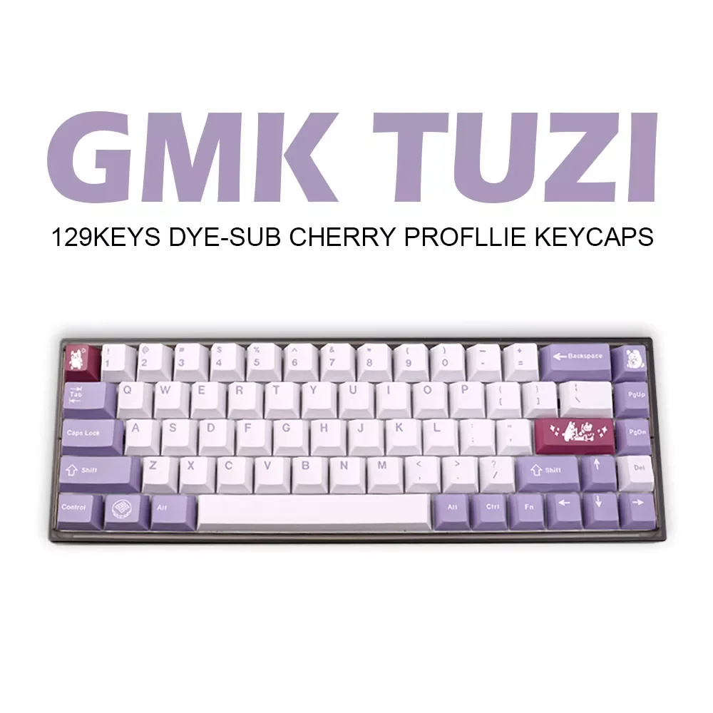 

New Tuzi Keycaps 138Keys Cherry Profile PBT DYE-SUB Keycap For MX Switch Mechanical Keyboard Purple Series Key Caps