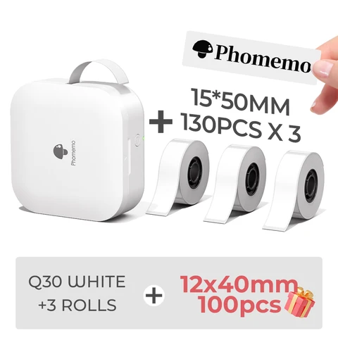 Принтер этикеток Phomemo Q30, беспроводной Bluetooth, термопринтер для печати этикеток для этикеток 6-15 мм, аналогичный для P15 D110 D110M