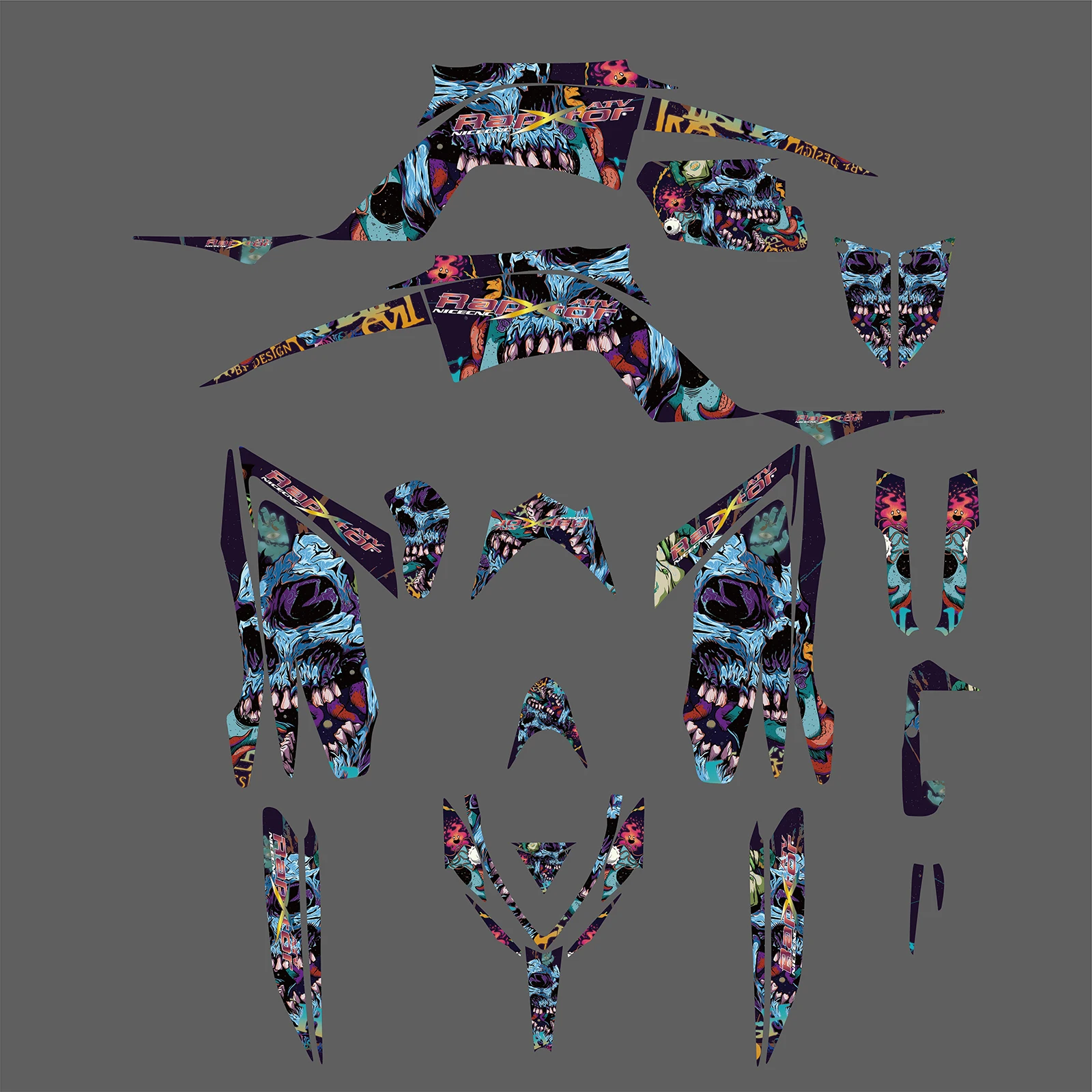 Для Yamaha 2013-2023 Raptor 700 YFM ATV мотоцикл обтекатель Графический фон наклейки на заказ 2022