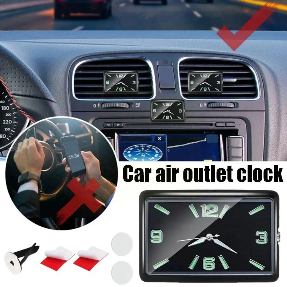 

2023 New Mini Luminous Car Clock Automobiles Internal Auto Quartz Watch Clocks Mechanics Dual Stick-On Purpose Ornament O4S7