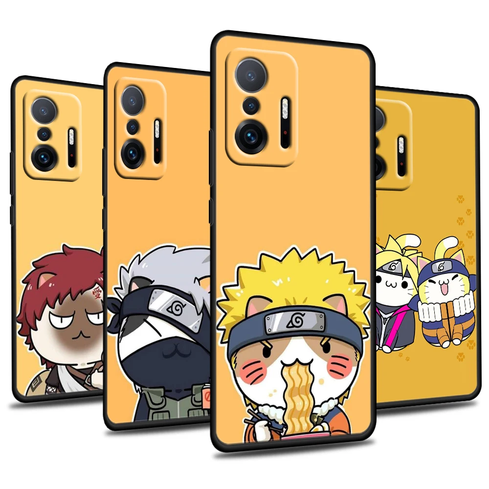 

Hot Anime Naruto Mini Cute For Xiaomi Mi 12 11 10 Ultra 11T 10T Note10 Pro Lite 11i 10i 10S 5G Soft Black Silicone Phone Cover