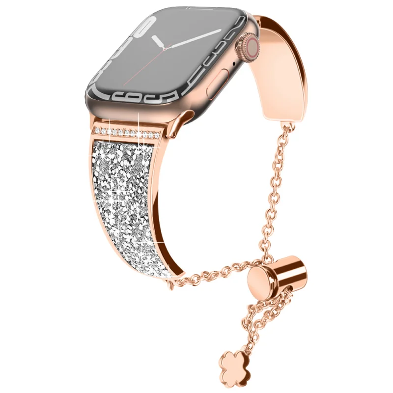 

Luxury Diamond Strap For Apple iWatch 38mm 40mm 41mm Woman Alloy Link Bracelet For iWatch 7 6 SE5 43 42mm 44mm 45mm Xiaomi Bands