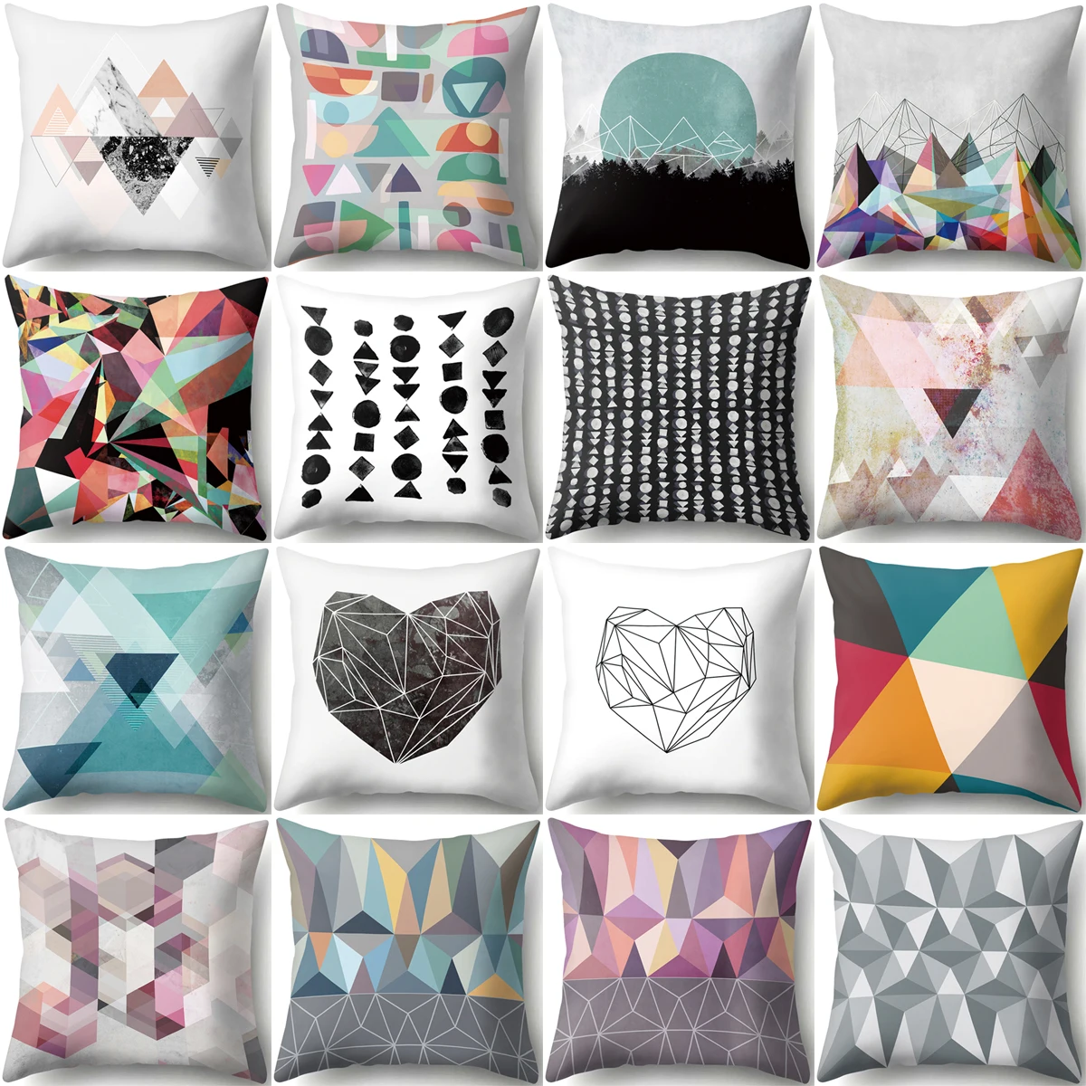 

ZHENHE Rhombic Geometry Pillow Case Home Decoration Cushion Cover Bedroom Sofa Decor Pillow Cover 18x18 Inch