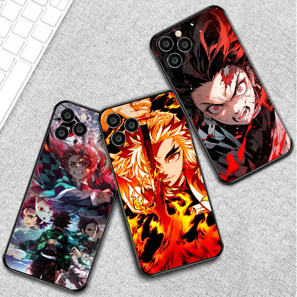 Черный чехол AU-64 Tanjiro Demon Slayer для VIVO Y3 Y3S Y93 Y51A Y31 Y55 Y70 Y11 Y12 Y91C Y73 Y10 Y81 Y81S Y81I