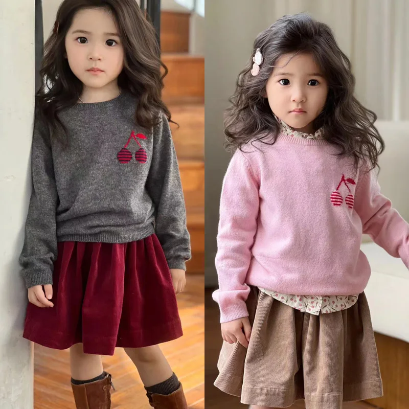 

_ 2023 BP осенняя одежда для маленьких девочек, трикотажные женские хлопковые длинные брюки с вышивкой, рубашки с длинным рукавом, детская одежда