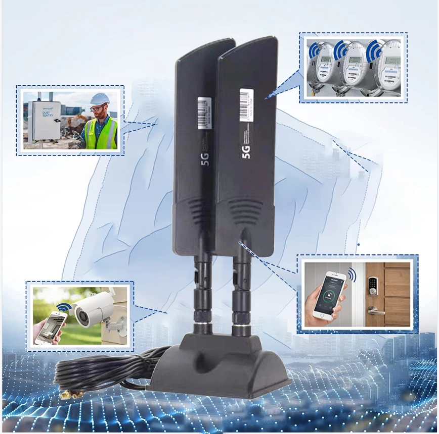 Factory Price 2*2 5G 4G LTE 3G GSM Aerial Omni External WiFi Wireless CPE Pro Router Antenna With TS9 SMA Male Magnetic Base