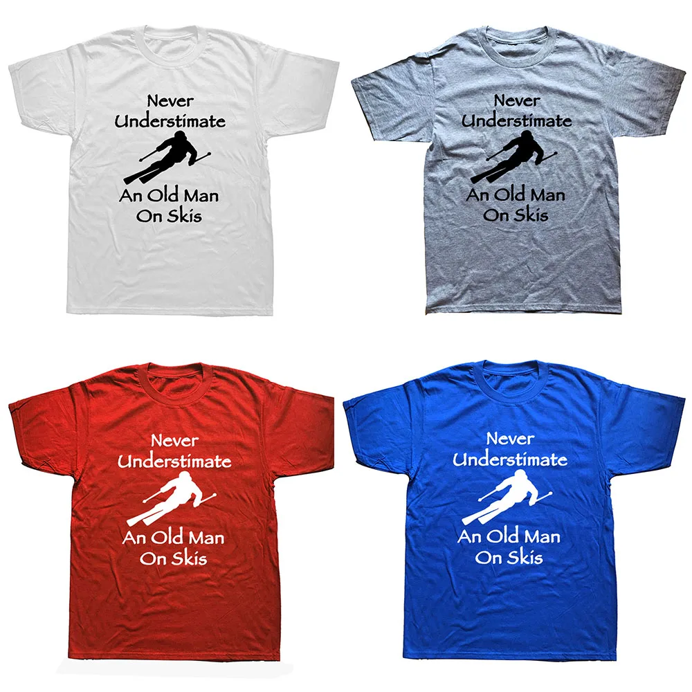 Никогда не недооценивать пожилой человек на лыжах футболка Для мужчин