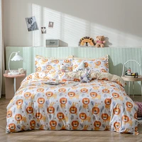 evich cotton cartoon lion pattern bedroom bedding for 3pcs single and double queen size four seasons home textile pillowcase