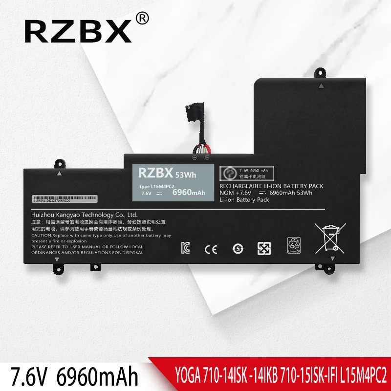 

RZBX L15M4PC2 L15L4PC2 Laptop Battery For Lenovo YOGA 710-14ISK,710-14IKB/14IFI,710-15ISK,710-15IKB/15IFI,5B10K90778,5B10K90802