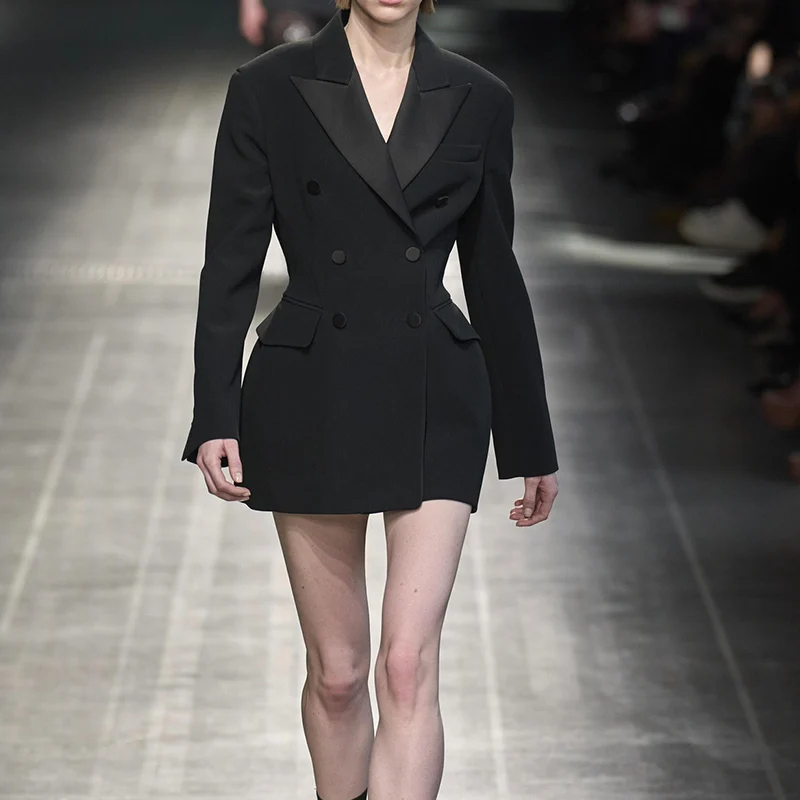 Элегантные комплекты для женщин одинаковые высококачественный двубортный