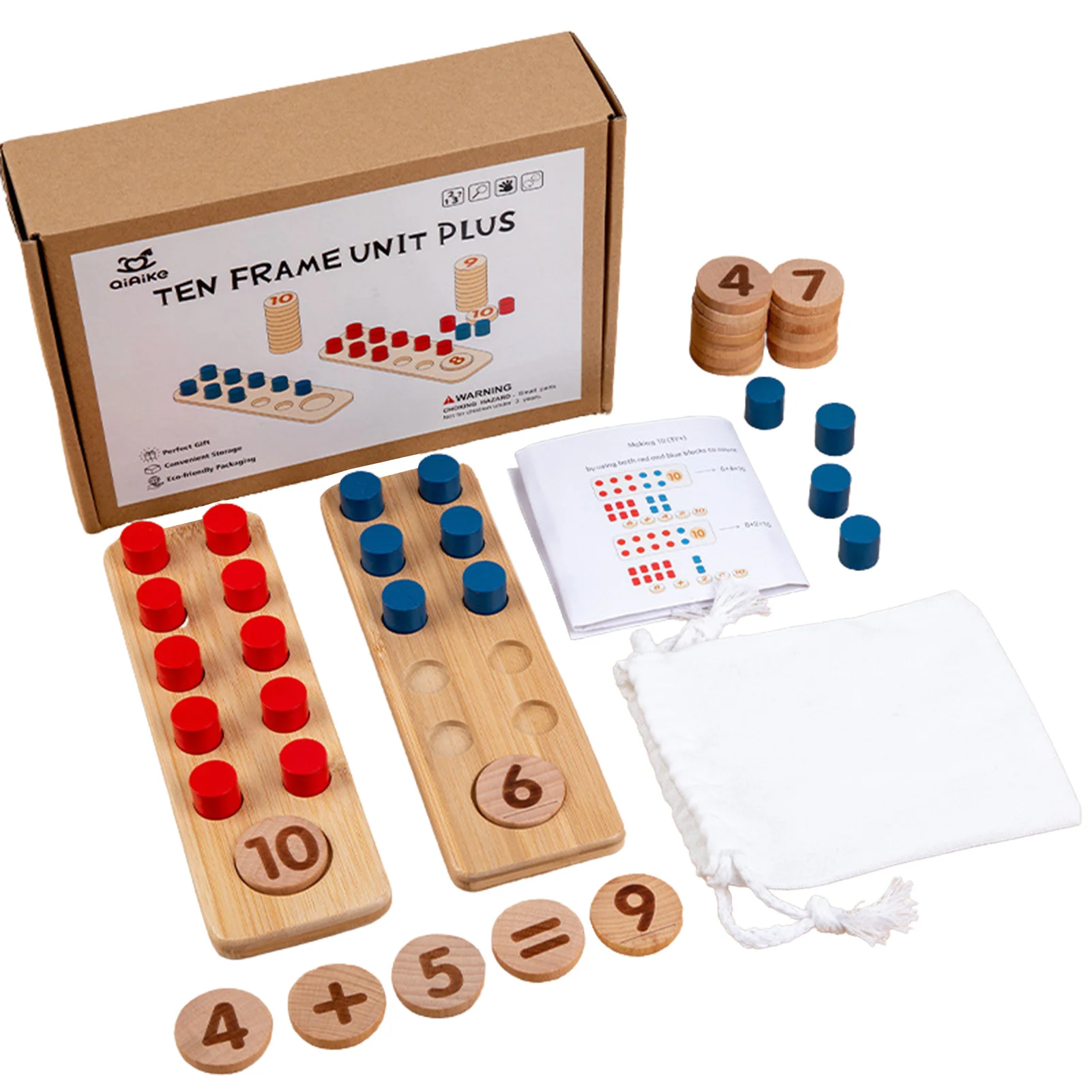 

Wood Ten Grid Teaching Aids Montessori Toy Logic Training Teacher Must Haves Puzzle Game Mathematical Sense Enlightenment Wood
