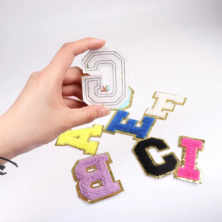 

6.5 cm Iron on A-Z FeltingTowel English letter Patches for Clothes Embroidery Appliques Clothing name Diy Craft Accessories