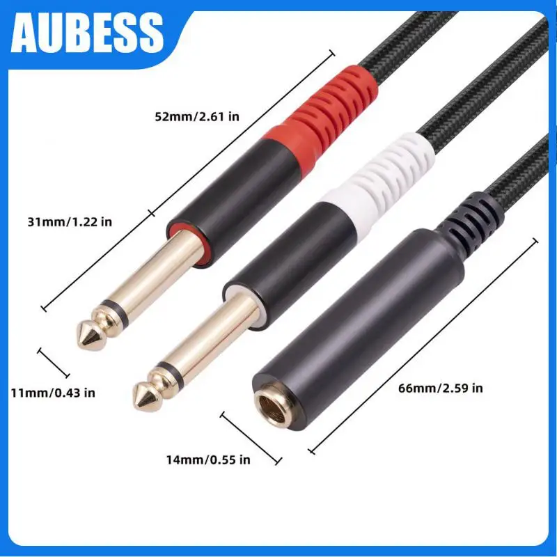 

Dual Rca Mother Trs Plug 0.3 M 6.35 Male Stereo Noise Reduction Anti-interference Hifi Audio Cable New Audio Accessories 1pc