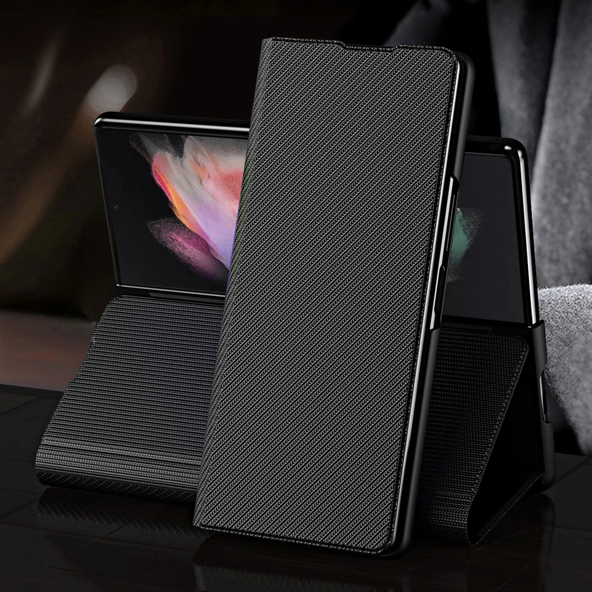 

Business Matte Leather Wallet Case for Samsung Galaxy Z Fold 5 3 2 Fold5 Fold4 Fold 4 Fold2 5G Fold3 Anti-fingerprint Bag Cover