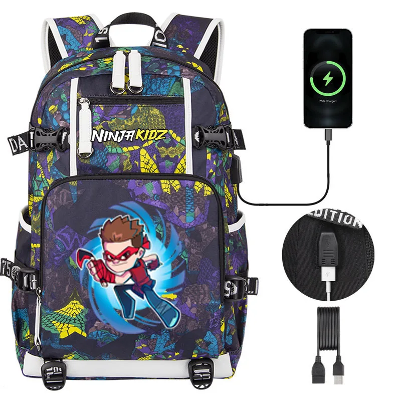 NinjaKidz Large Capacity Children school backpack Ninja Kidz Boy Girl high quality school bag Woman men teen laptop travel bag