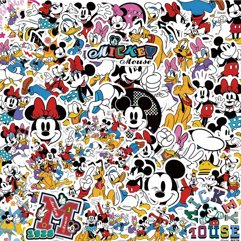 

10/30/50PCS Disney Cute Mickey Mouse and Donald Duck Stickers Kawaii Girls Graffiti Phone Guitar Laptop Classic Kids Sticker Toy