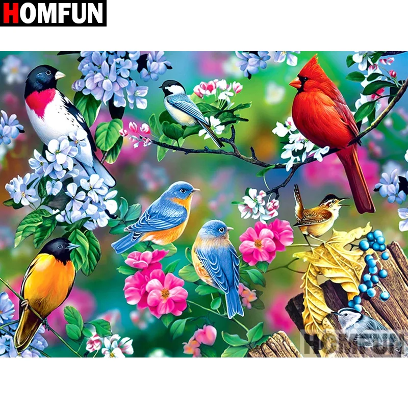 

Алмазная вышивка HOMFUN с узором «Птица», 5D картина «сделай сам», вышивка крестиком, полная выкладка