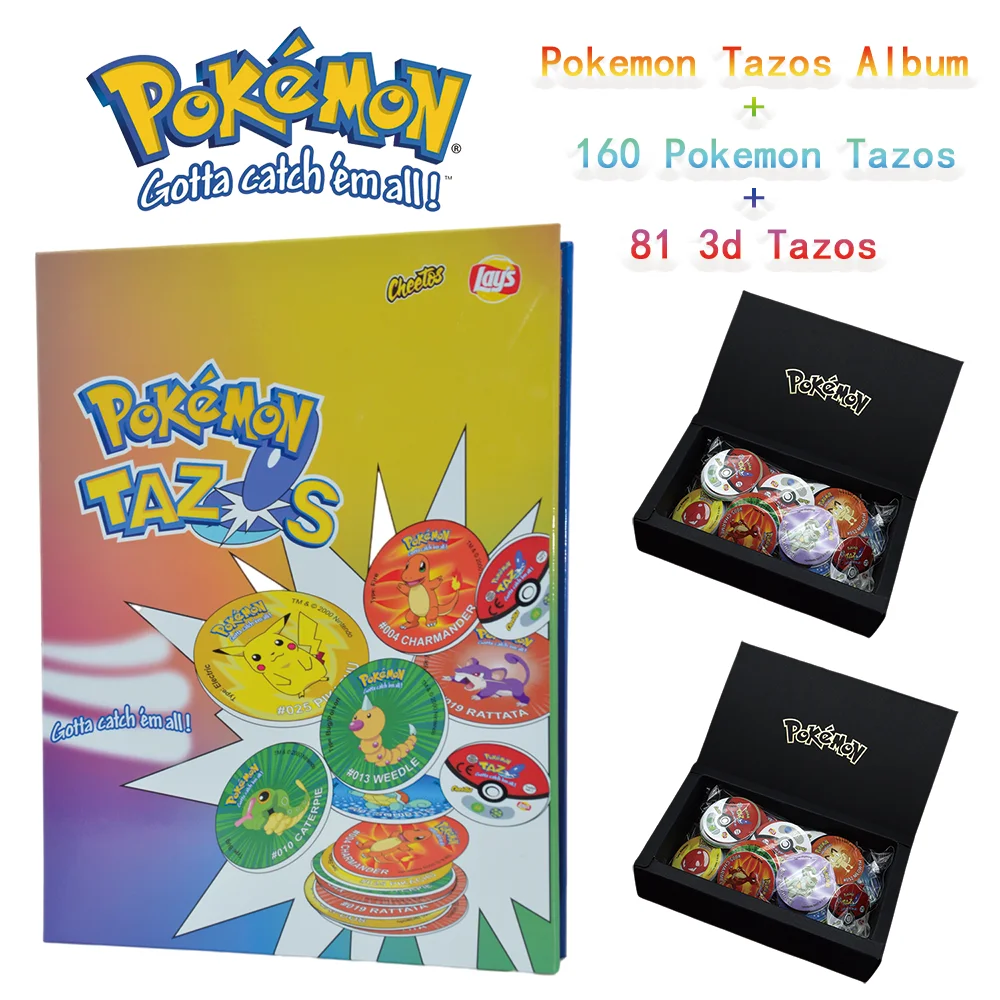 

2023 Christmas Edition Pokemon Tazos 160/81 Pieces 3D Tazos Album Pikachu Series Game Cards Cheetos Lay's Antiguos Chipitaps