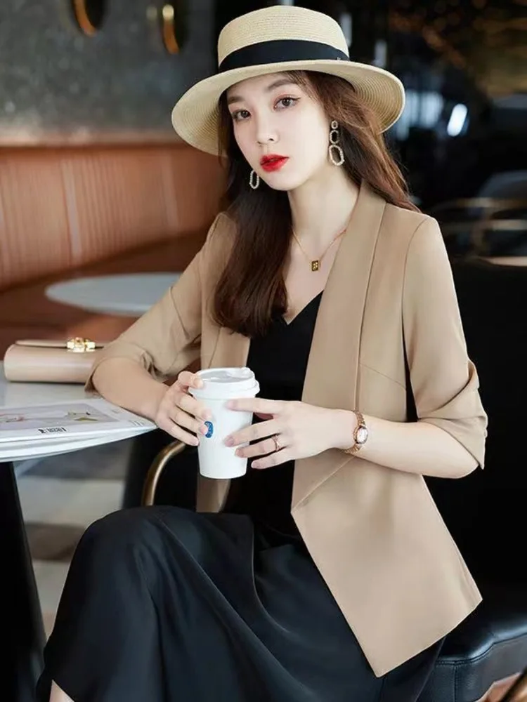 

Женский кардиган-блейзер с длинным рукавом, свободного покроя