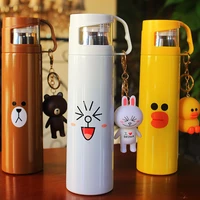 high quality cartoon lovely thermos pretty coffee thermos mug stainless steel vacuum cup sports water bottle