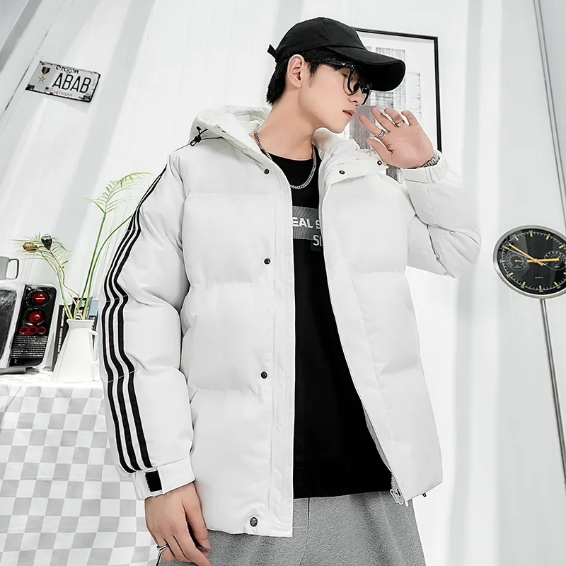 Осенне-зимнее хлопковое пальто с капюшоном Мужская трендовая брендовая теплая