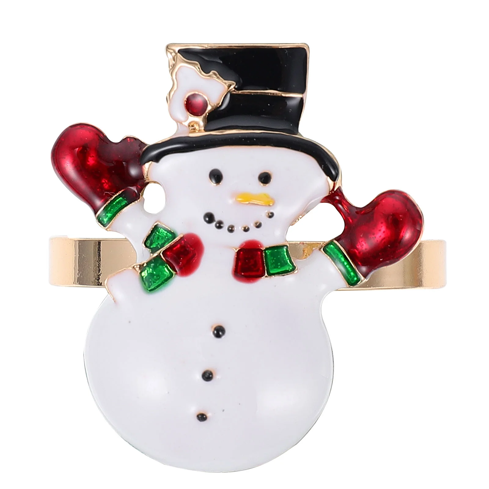 

Napkin Ring Christmas Holidaytable Decor Garment Buckle Banquet Winter Circle Linen Snowman Alloy Dining Jewerly Holders Rings