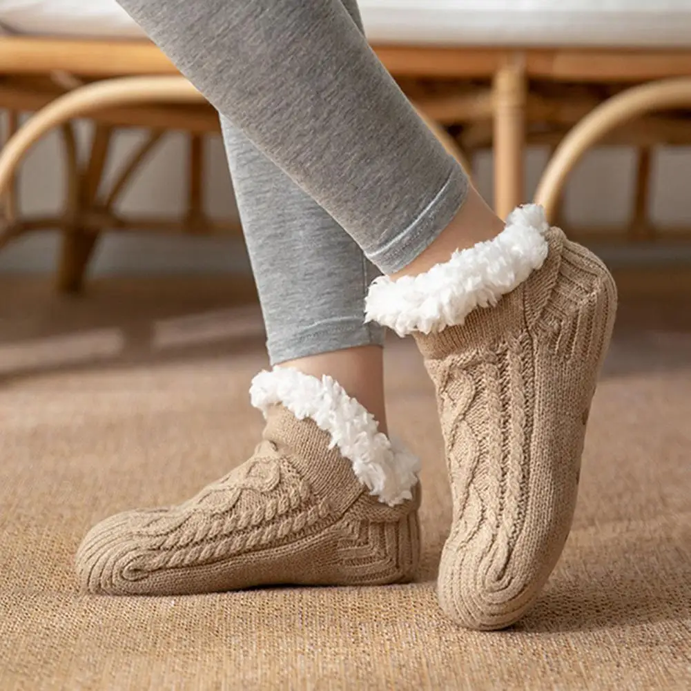 

Носки термоноски унисекс однотонные, утепленные эластичные Нескользящие, с плюшевой подкладкой, для повседневной носки, 1 пара, Осень-зима