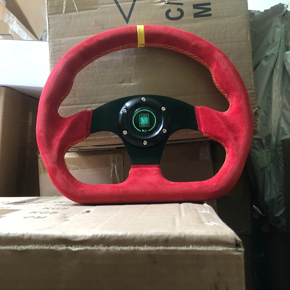 JDM D 13 дюймов гоночное рулевое колесо Nardi автомобиль ралли Дрифт замша кожа Volantes
