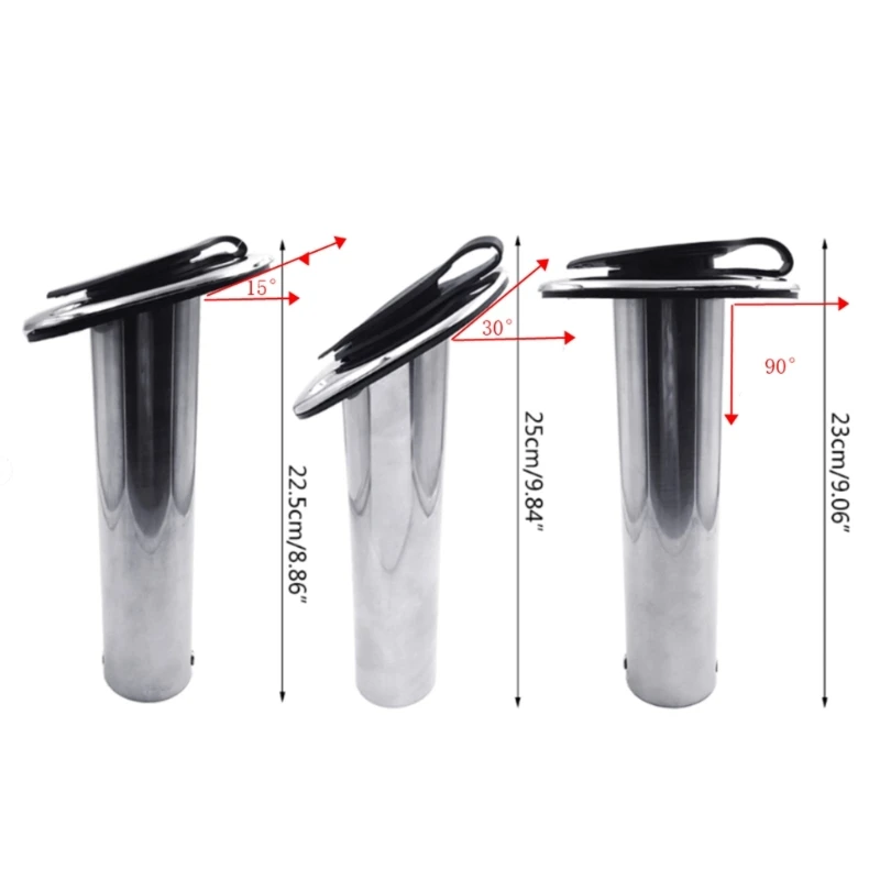 

Boat Fishing Rod Holder Stainless Steel 15/ 30 /90 Degree Flush Mount with Cap