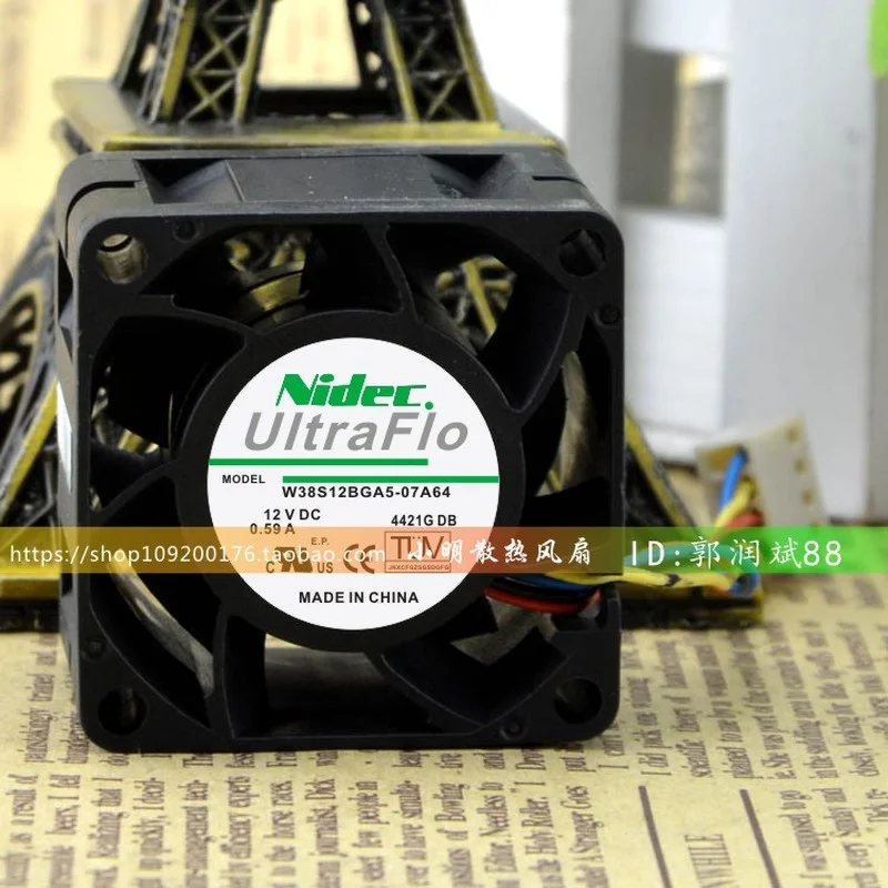 

New CPU Cooling Fan W38S12BGA5-07 A064 NIDEC3828 12V 0.59A 3.8cm Server cooler Fan