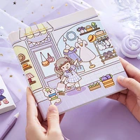 kawaii flowers and bread shop cute cartoon notebook pvc cover grid paper 96 sheets 16 216cm free shipping