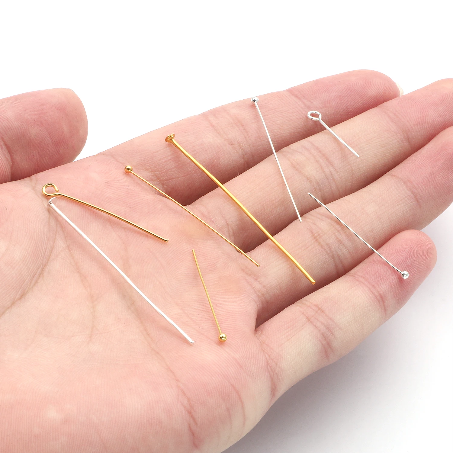 Шпильки для бижутерии шпильки с плоским наконечником золотистые/Серебристые