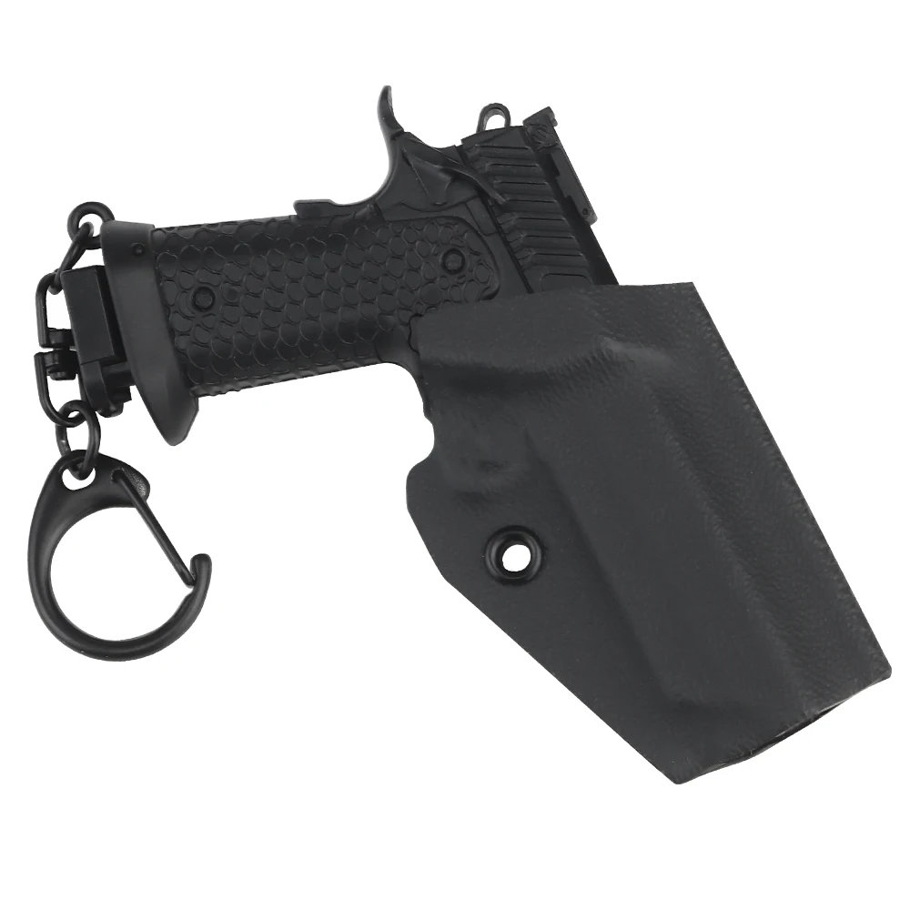 

TTA COMBA Tactical Keychain Plastic 1:4 Pistol Gun Holster Shape Set Weapon Key Ring Gift with Movable Lever Magazine Card Slot
