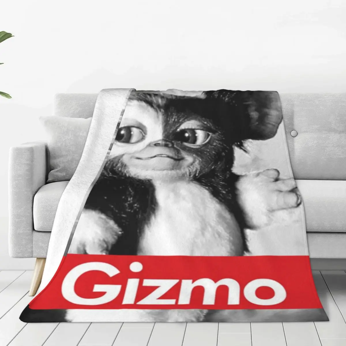 

Gremlin Gizmo Knitted Blanket Mogwai Monster 80s Horror Movie Plush Throw Blanket Summer Air Conditioning Printed Bedspreads